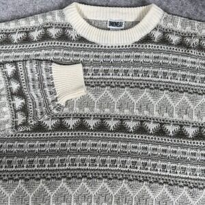 Vintage Unionbay Sweater Men's Large Geometric Wool Blend Crew Neck Grandpa